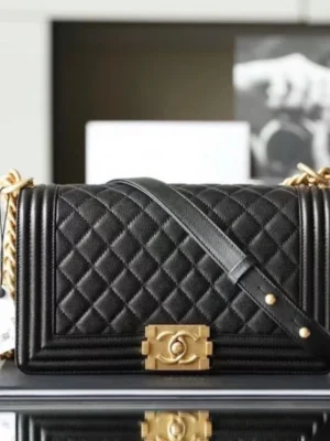 Chanel Boy Chevron Caviar