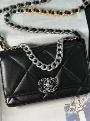 Chanel Olive Quilted Wallet