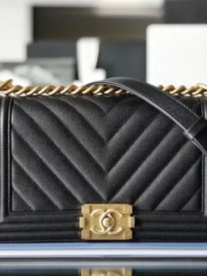 Chanel Boy Chevron Caviar