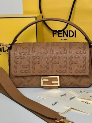 Fendi Baguette Embossed Taupe