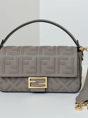 Fendi Baguette Embossed Taupe