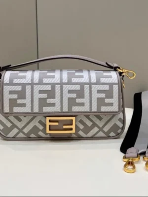 Fendi Baguette Embossed Taupe