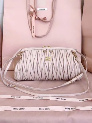 Miu Miu Matelassé Nappa Hobo Clutch Bags 28cm
