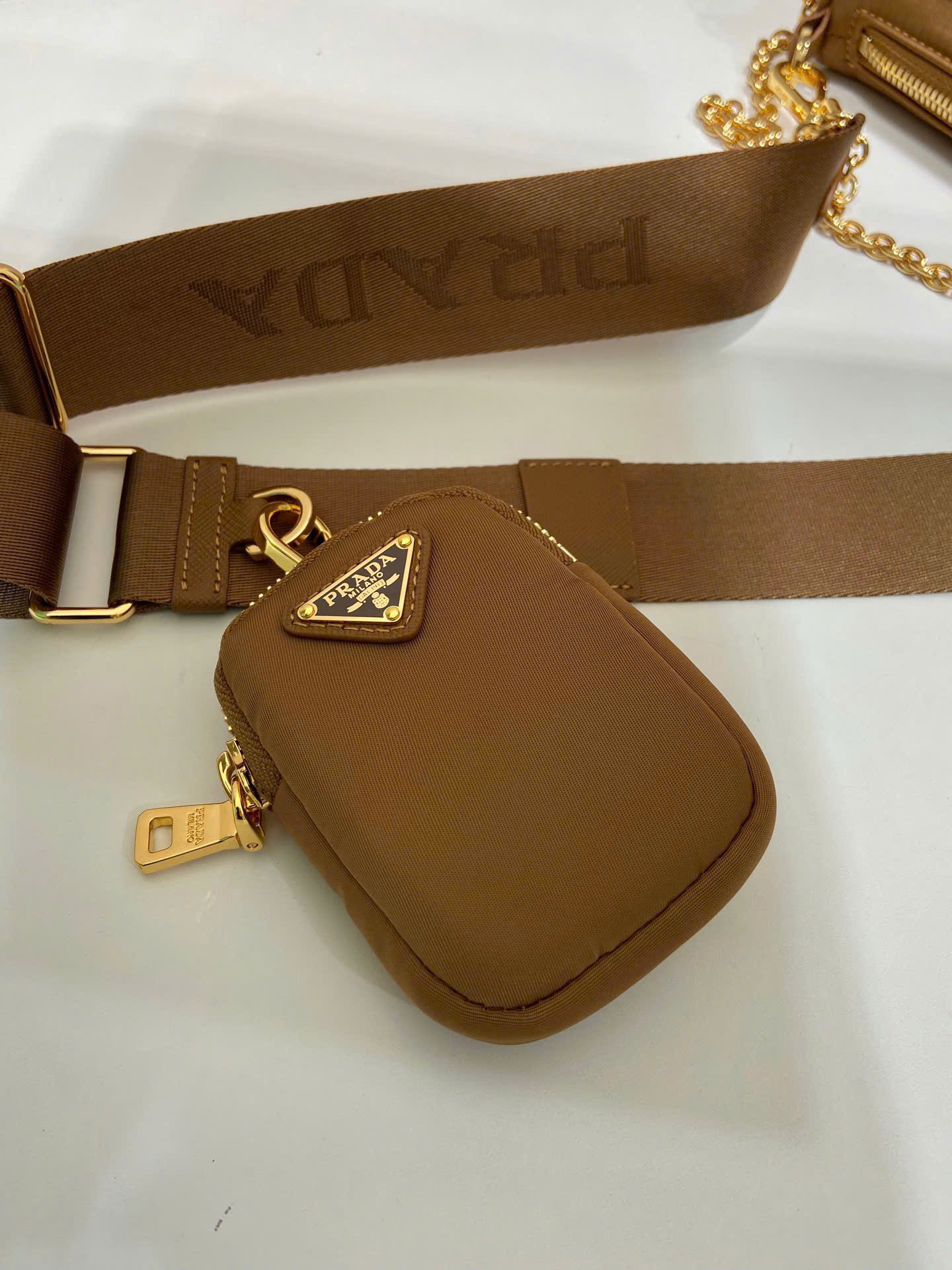 Prada Re-Edition Multi Pouch Nylon Shoulder Bag 1BH230 - Image 4