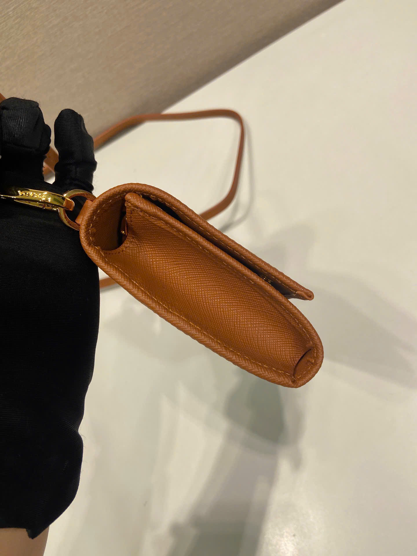 Prada Saffiano Leather Flap Wallet Shoulder Strap - Image 5