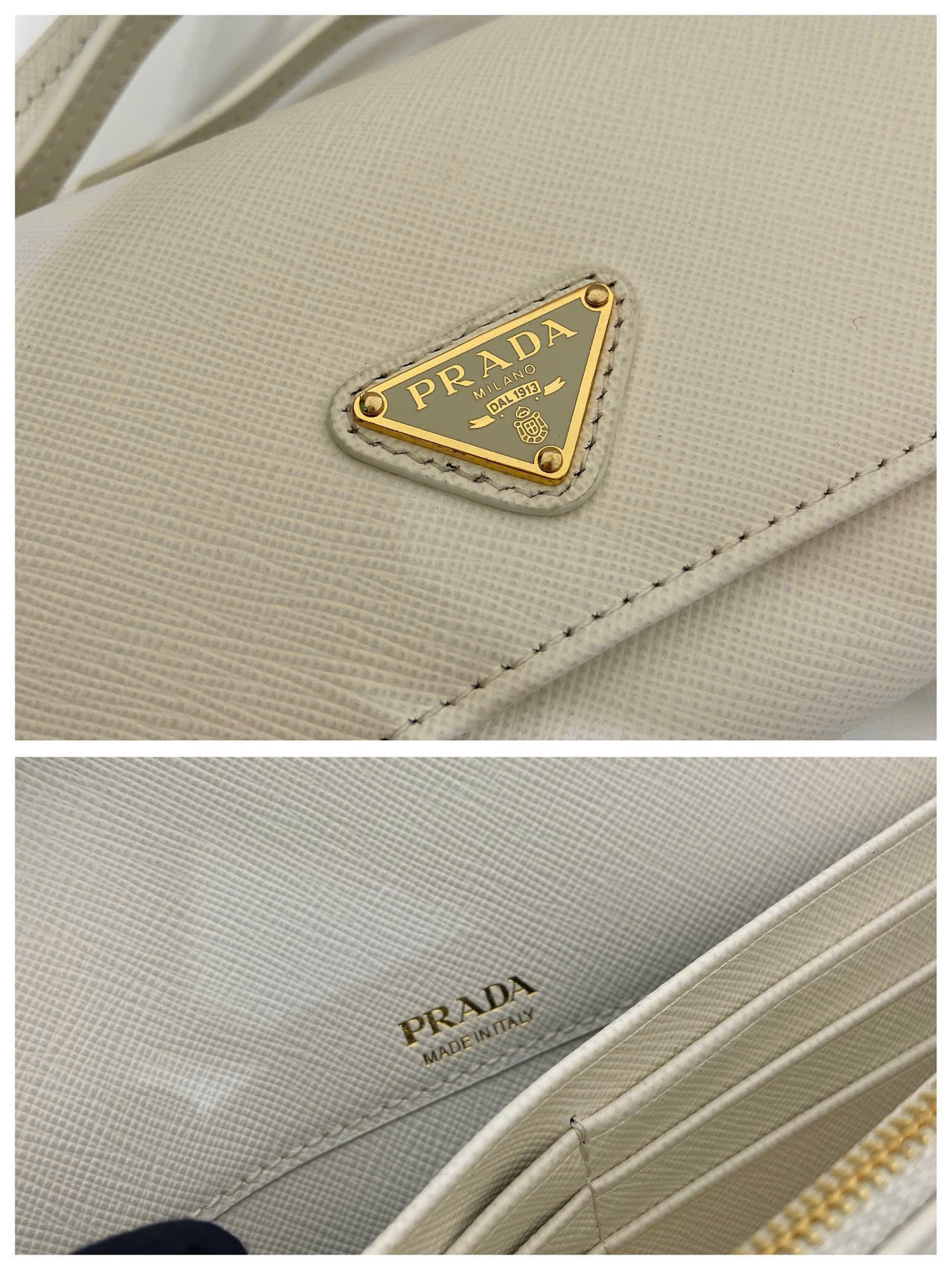 Prada Saffiano Leather Flap Wallet Shoulder Strap - Image 2