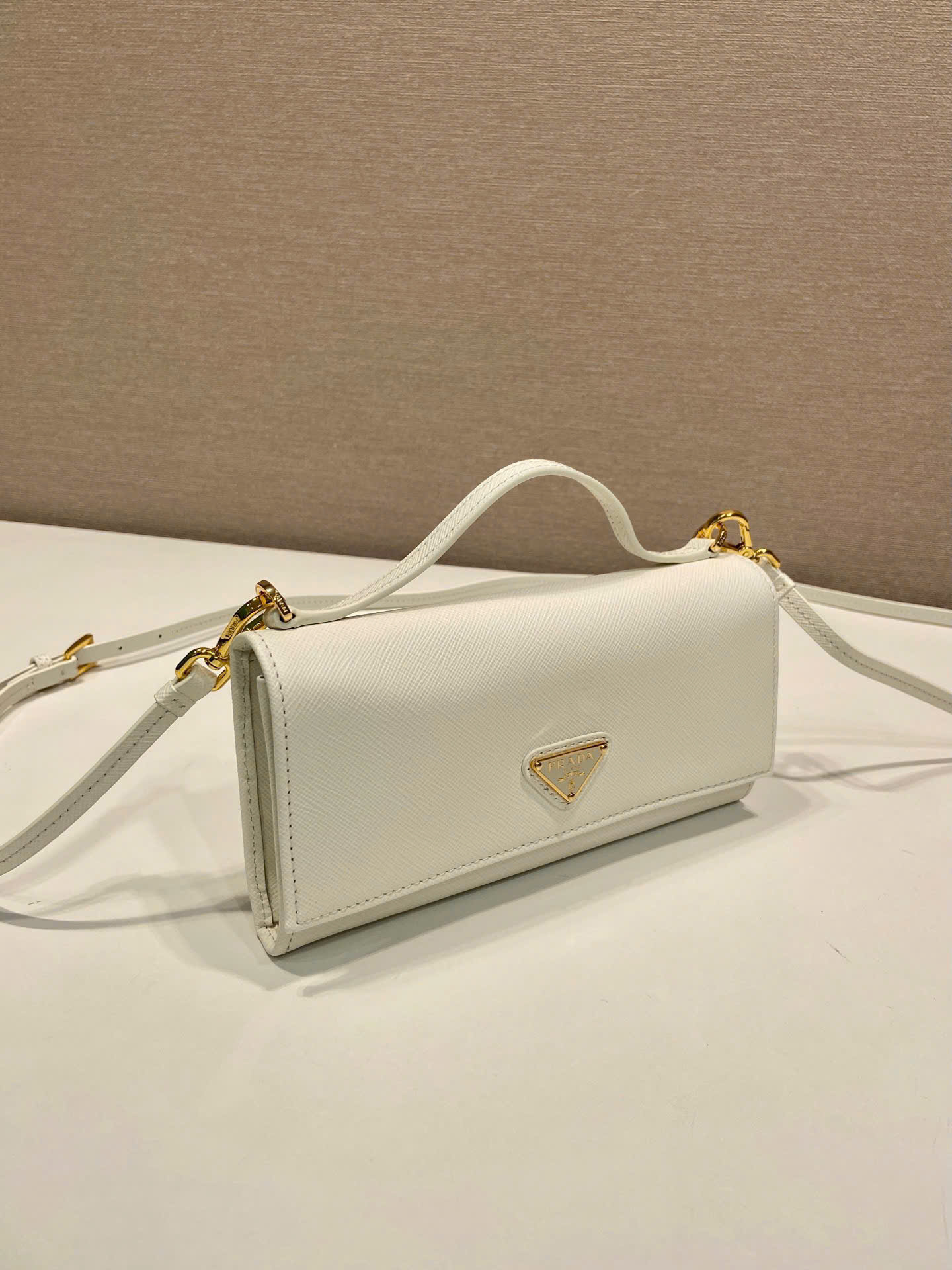 Prada Saffiano Leather Flap Wallet Shoulder Strap - Image 9