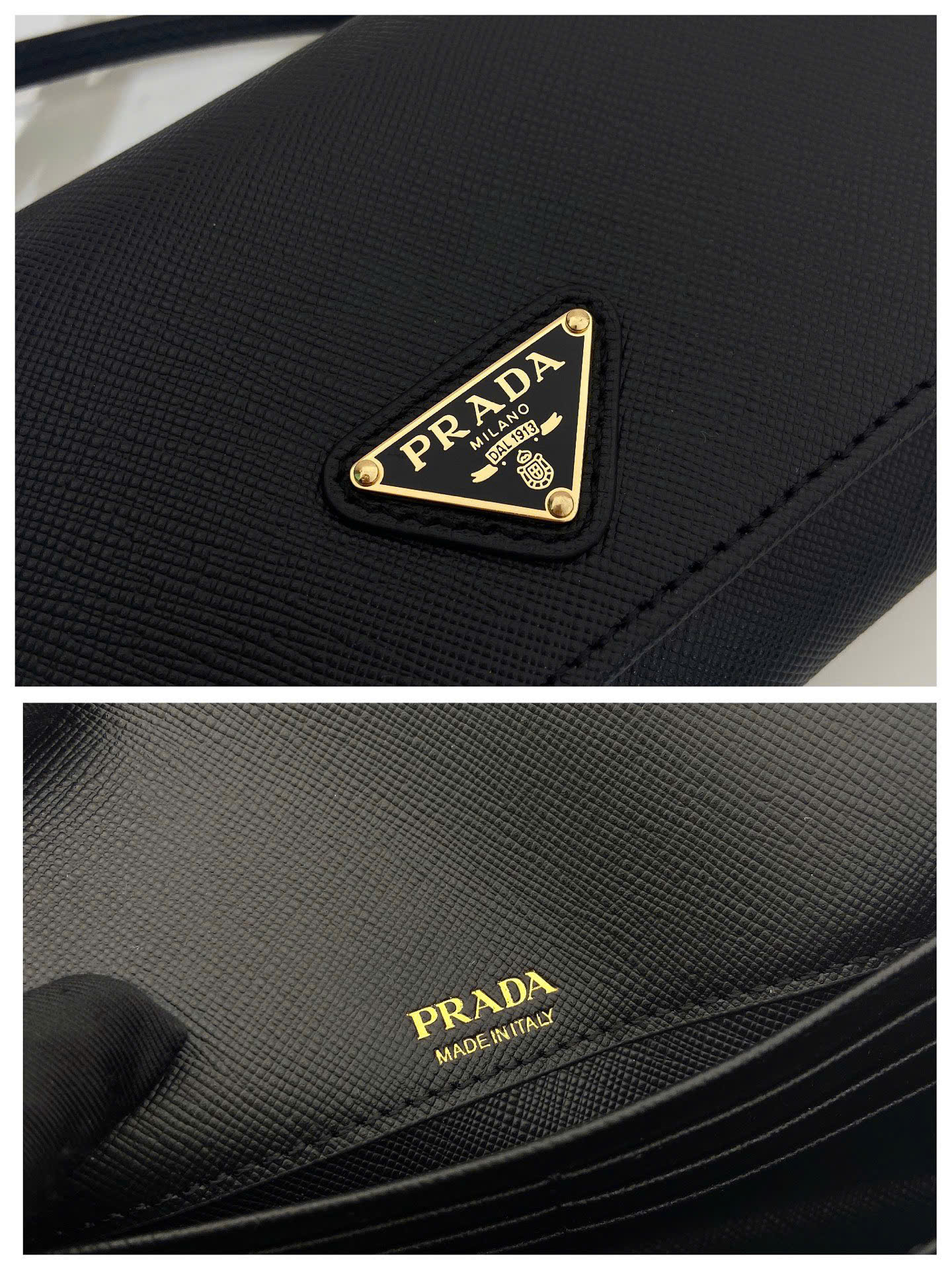 Prada Saffiano Leather Flap Wallet Shoulder Strap - Image 2