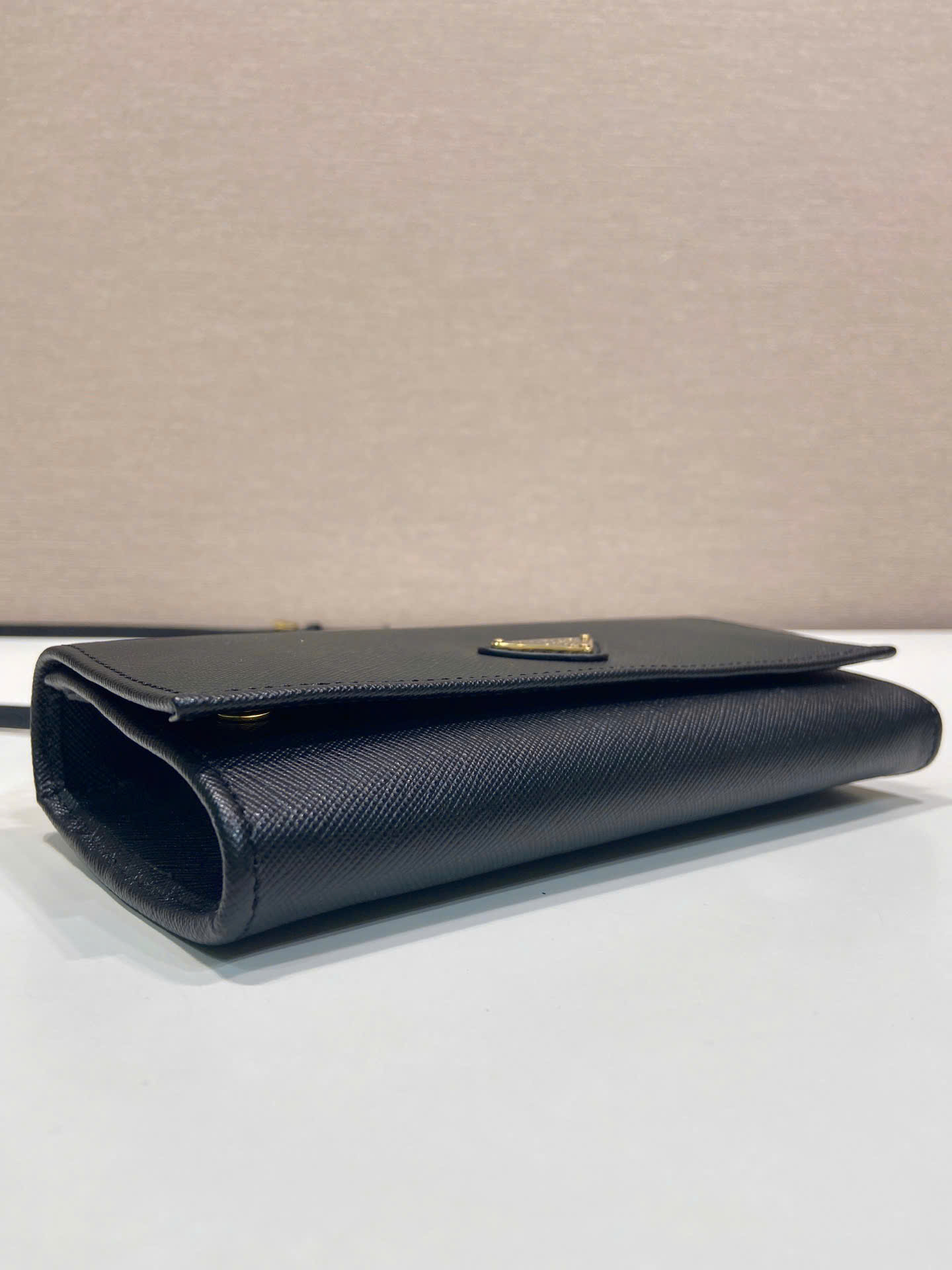 Prada Saffiano Leather Flap Wallet Shoulder Strap - Image 4