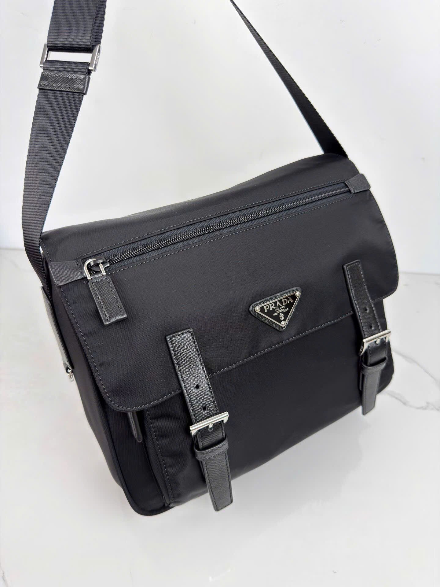 Prada Saffiano Re-Nylon Shoulder Bag BT0953 - Image 9