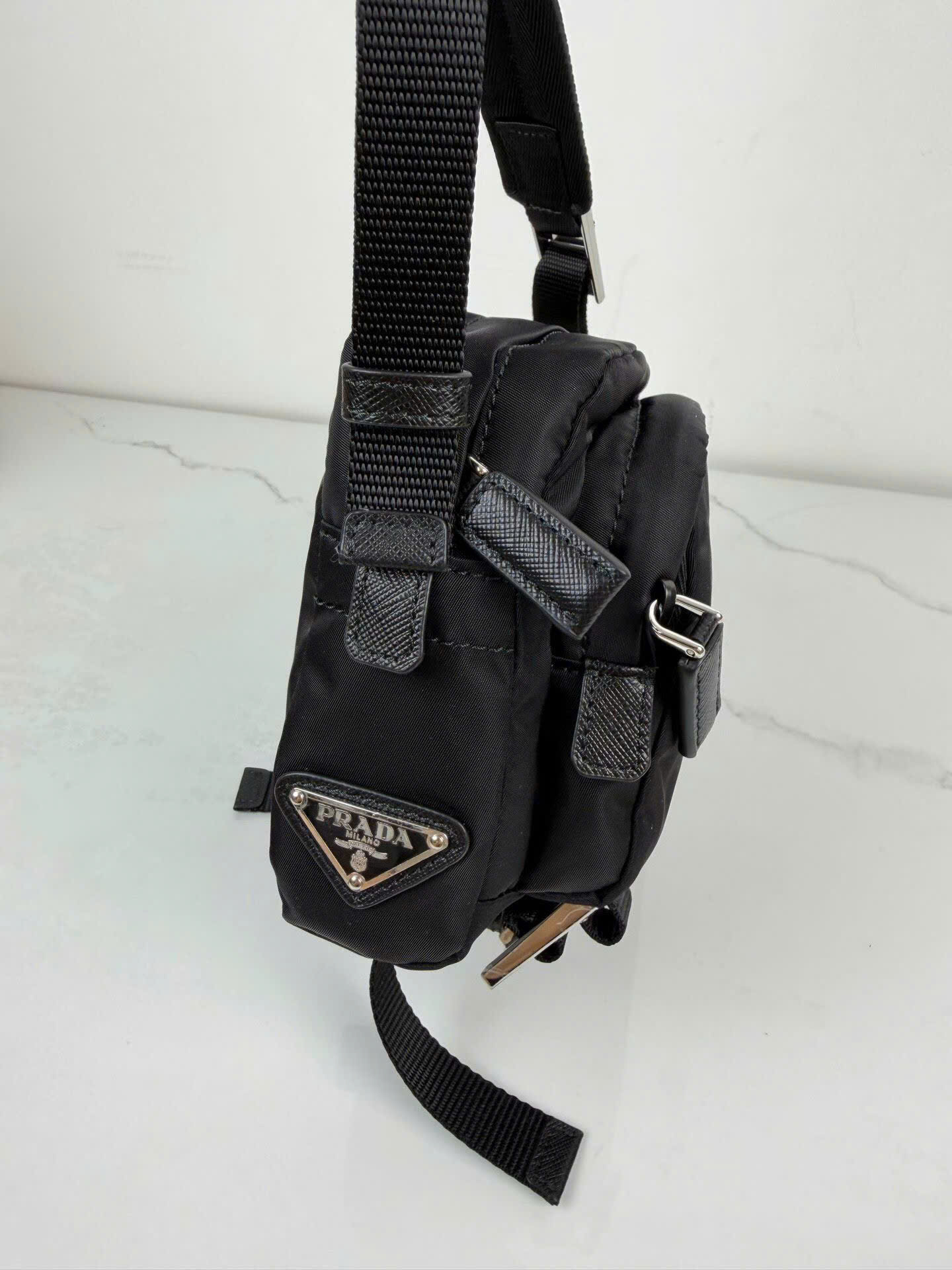 Prada Saffiano Re-Nylon Shoulder Bag 2VH043 - Image 9