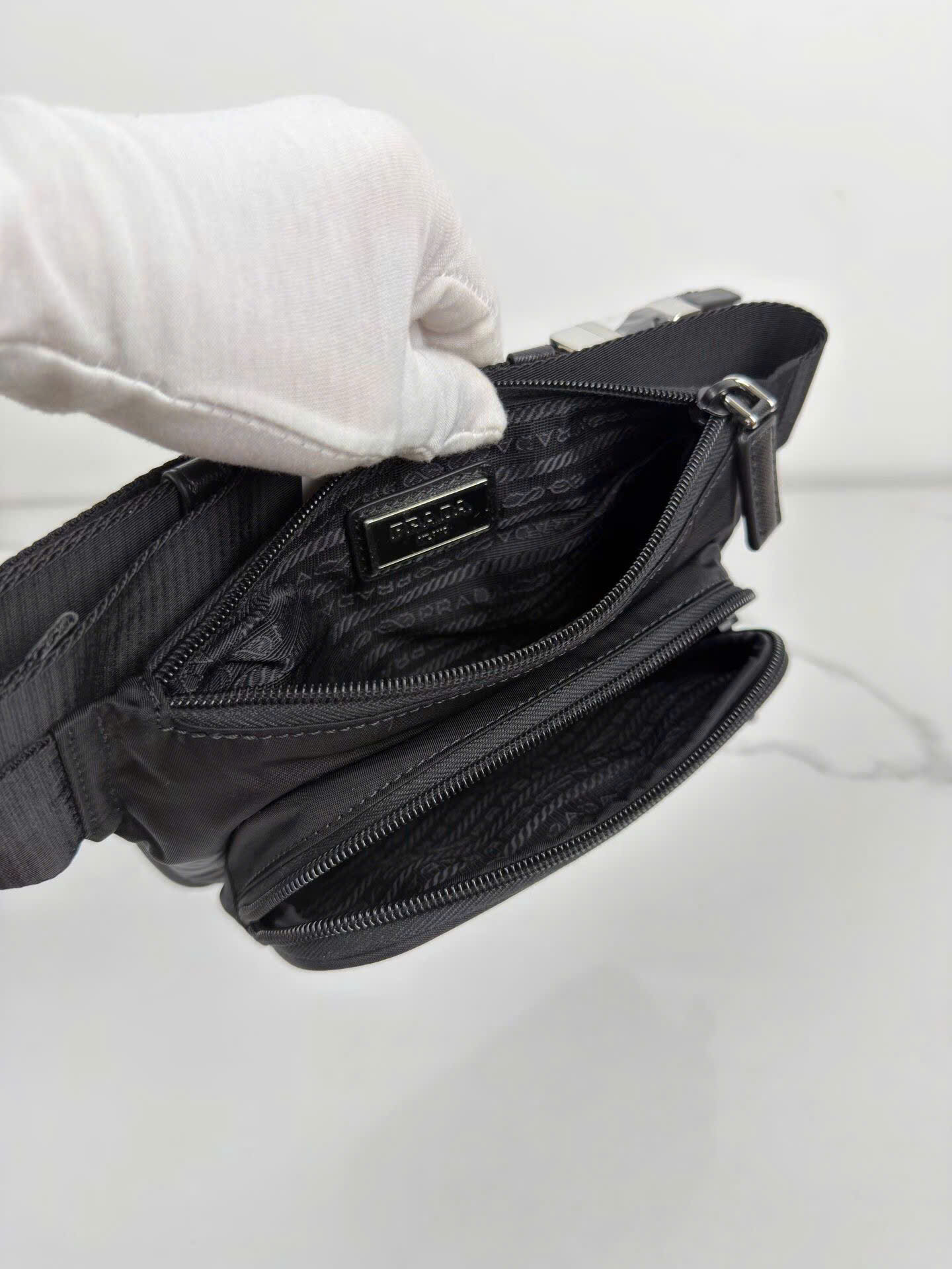 Prada Saffiano Re-Nylon Belt Bag 2VH128 - Image 5
