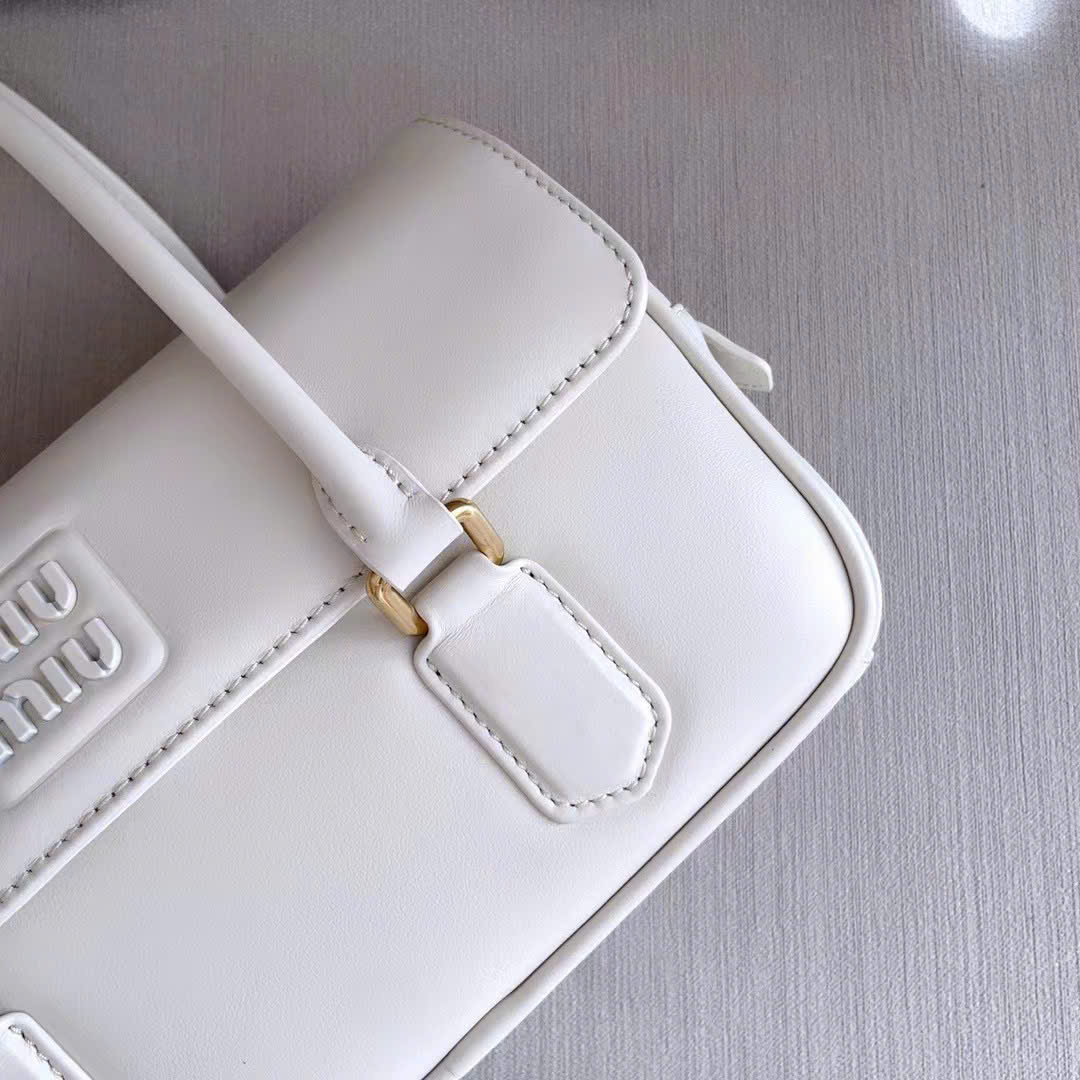 Miu Miu Chalk Arcadie Leather Bag 24cm - Image 5