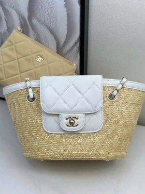 Chanel Straw Shopping Tote