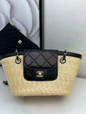 Chanel Straw Shopping Tote