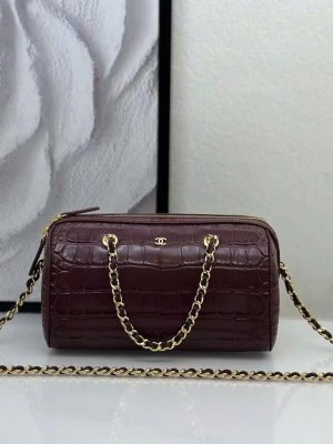 Chanel Calfskin Crocodile Embossed